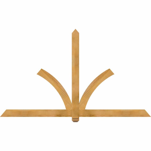 Ekena Millwork Redmond Rough Sawn Timber Gable Bracket, Western Red Cedar, 84"W x 49"H x 2"D x 4"F, 14/12 Pitch GBW084X49X0204RED00RWR - main
